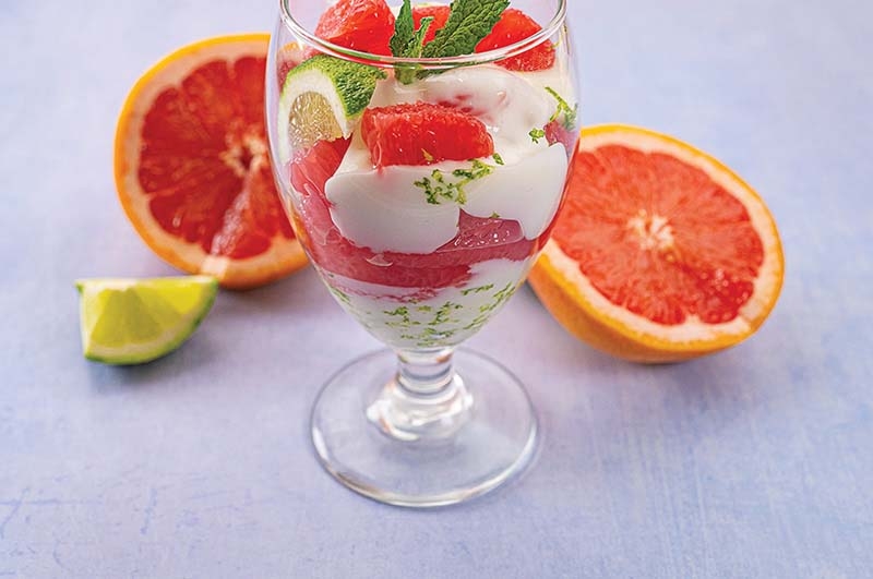 Grapefruit, Lime, and Mint Parfait
