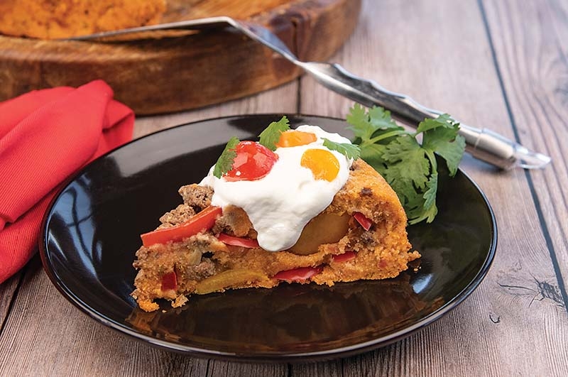 Cast Iron Beef, Bean and Jalape&ntilde;o Cornbread