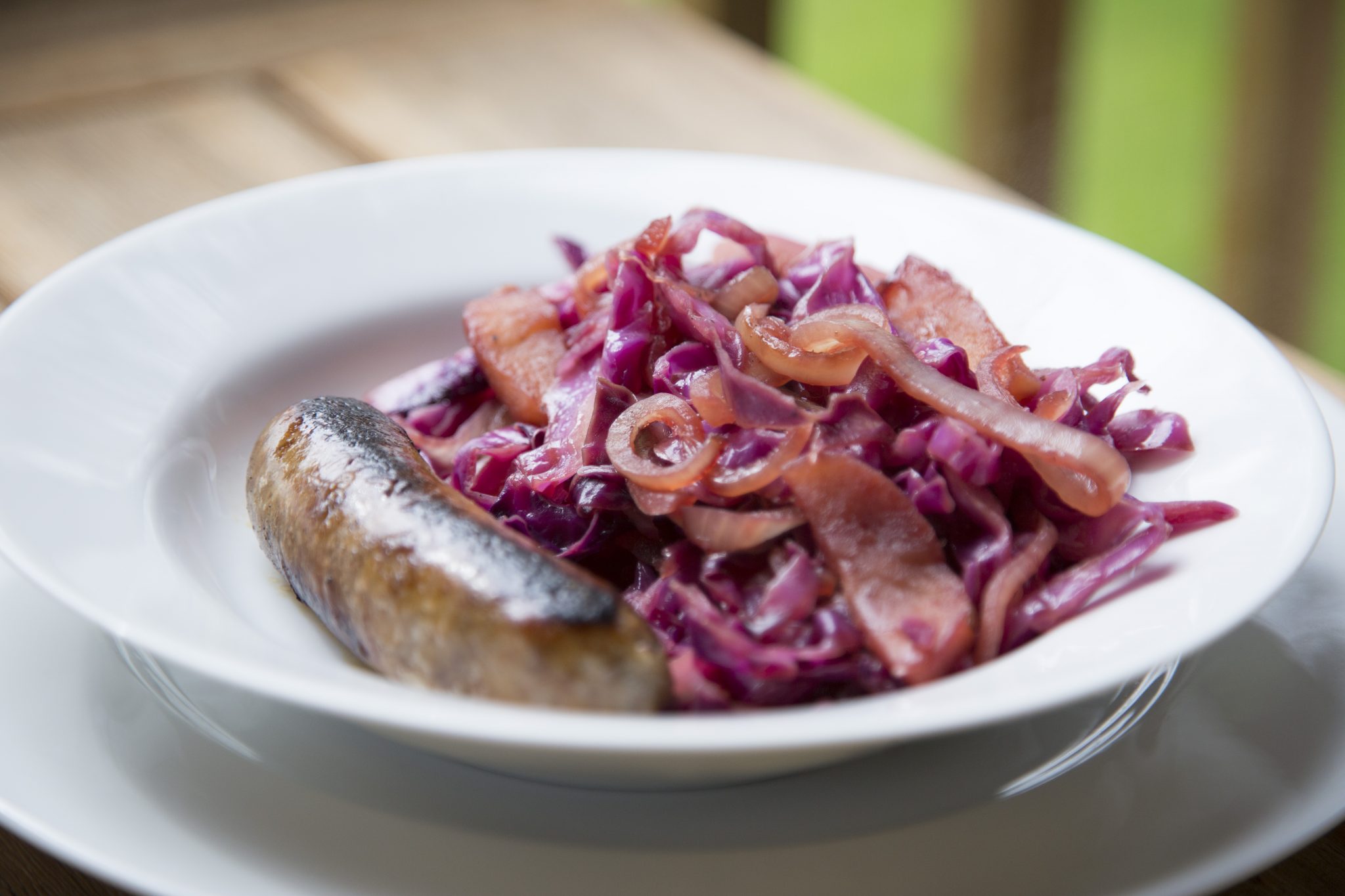Braised Red Cabbage with Apple and Onion