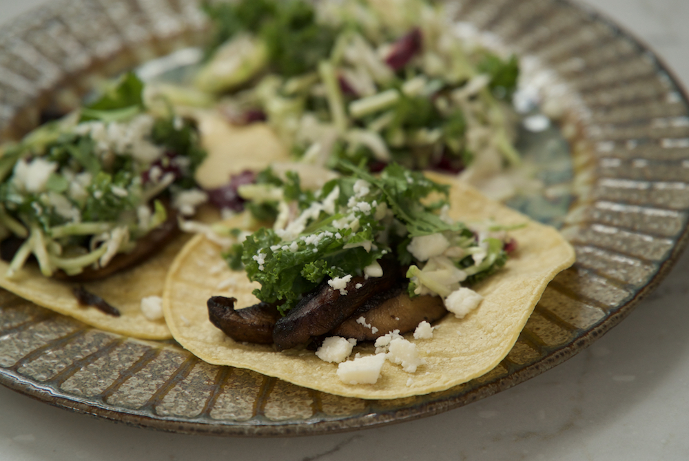 Portobello Mushroom Tacos with Brussels Sprout &ldquo;Slaw&rdquo;