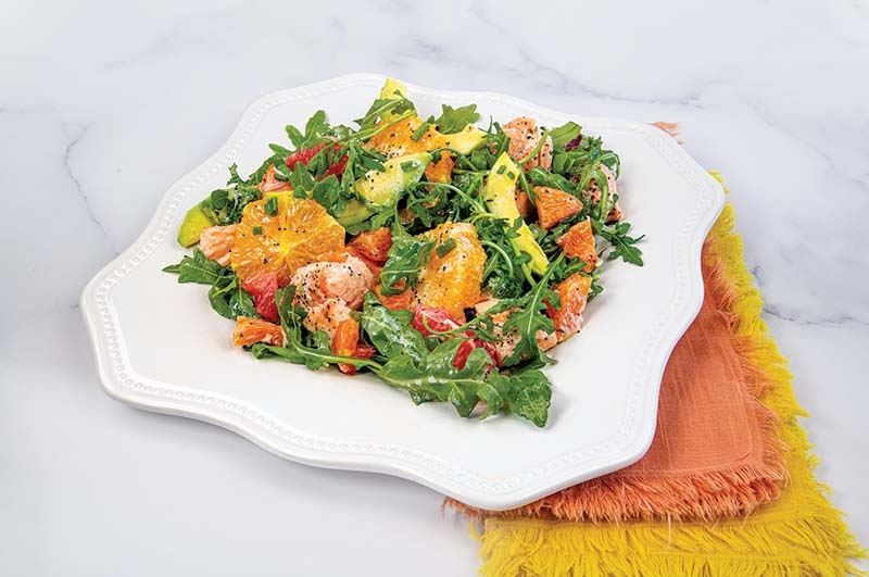 Citrus and Salmon Salad with Poppy Seed Dressing