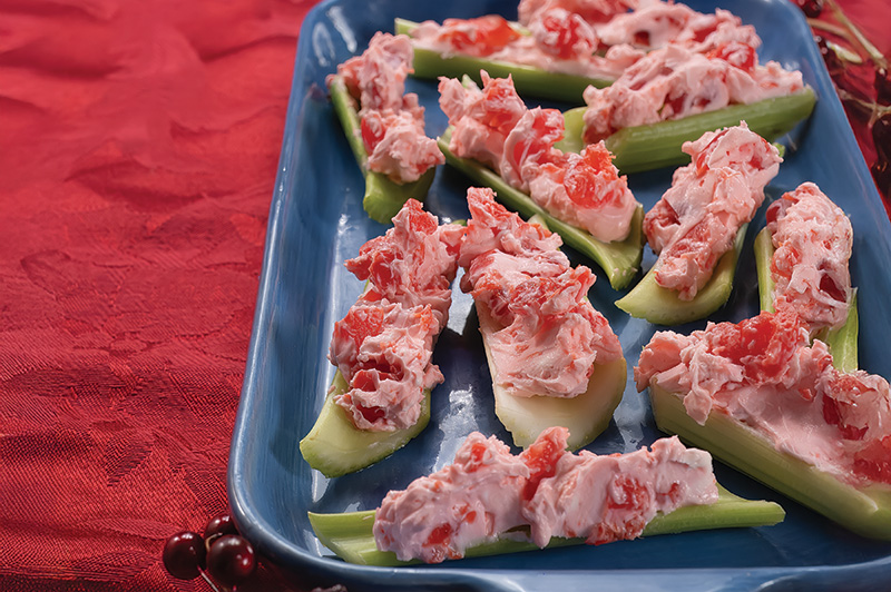 Cherry Cream Cheese Celery Bites