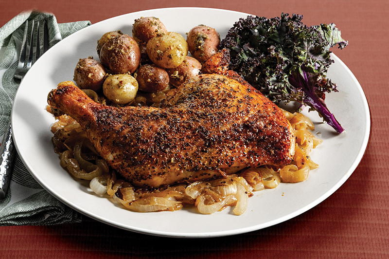 French Onion Roast Chicken Quarters