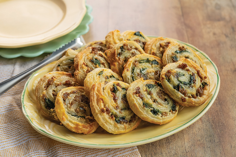 Sausage, Spinach, and Cheese Swirls