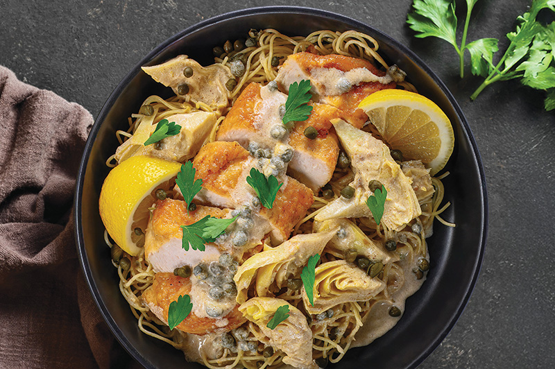 Chicken Picatta in a bowl