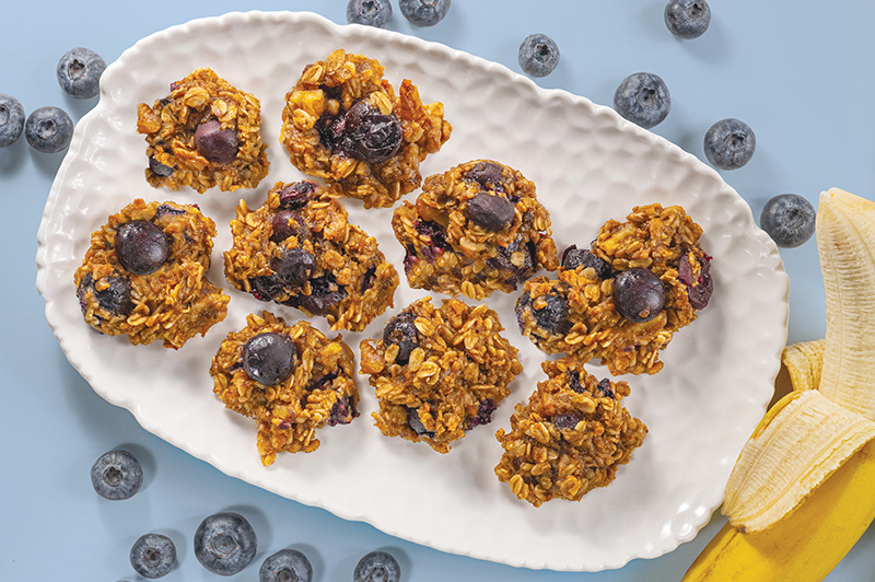 Banana Blueberry Cookies on plate