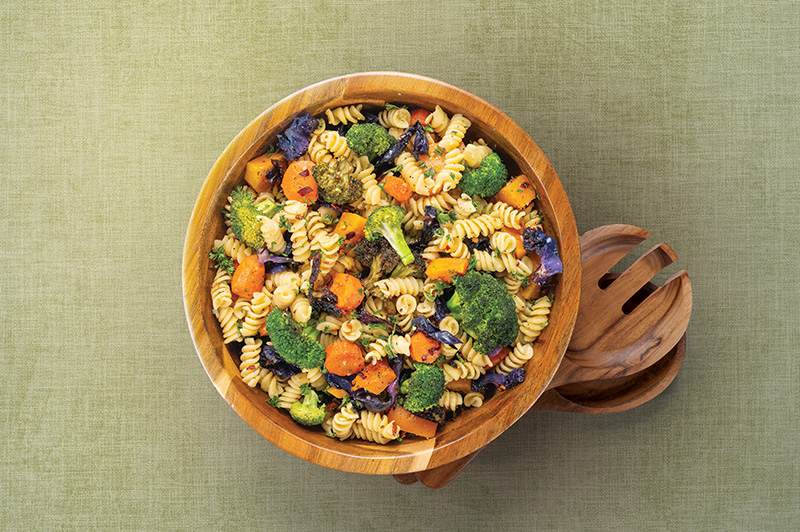 Winter Pasta Primavera in a bowl