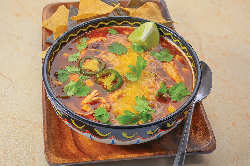 Enchilada Chicken Chili in a Bowl